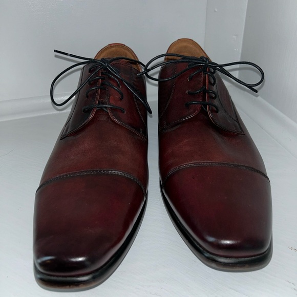 Florsheim Kierland Plain Toe Oxfords Burgundy Mens Leather Oxfords size 10 NEW - Picture 3 of 12
